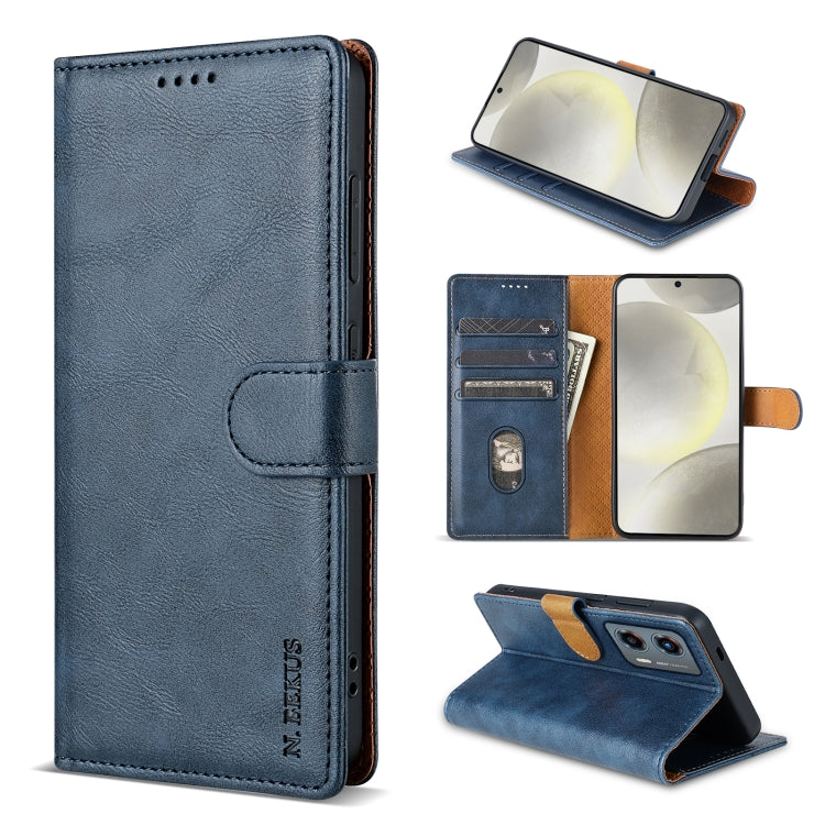 For Motorola Moto G 5G 2024 N.BEKUS CSJ-P1 Solid Color Leather Phone Case(Blue) - Motorola Cases by N.BEKUS | Online Shopping South Africa | PMC Jewellery | Buy Now Pay Later Mobicred