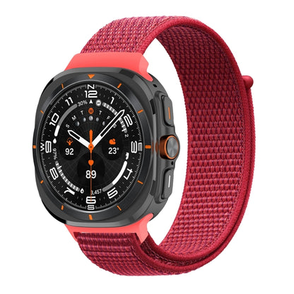 For Samsung Galaxy Watch Ultra 47mm Plastic Connector Nylon Loop Watch Band(Red) - Watch Bands by PMC Jewellery | Online Shopping South Africa | PMC Jewellery | Buy Now Pay Later Mobicred