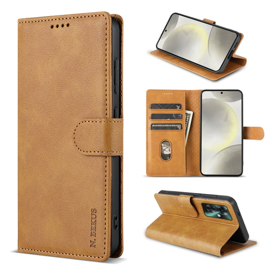 For OPPO Reno11 F 5G N.BEKUS CSJ-P1 Solid Color Leather Phone Case(Brown) - OPPO Cases by N.BEKUS | Online Shopping South Africa | PMC Jewellery | Buy Now Pay Later Mobicred