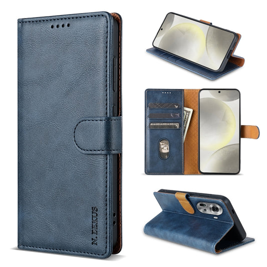 For OPPO Reno11 Pro 5G Global N.BEKUS CSJ-P1 Solid Color Leather Phone Case(Blue) - OPPO Cases by N.BEKUS | Online Shopping South Africa | PMC Jewellery | Buy Now Pay Later Mobicred