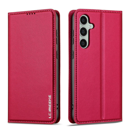 For Samsung Galaxy S24+ 5G LC.IMEEKE L1 Series Frosted Fine Texture PU Phone Case(Red) - Galaxy S24+ 5G Cases by LC.IMEEKE | Online Shopping South Africa | PMC Jewellery | Buy Now Pay Later Mobicred