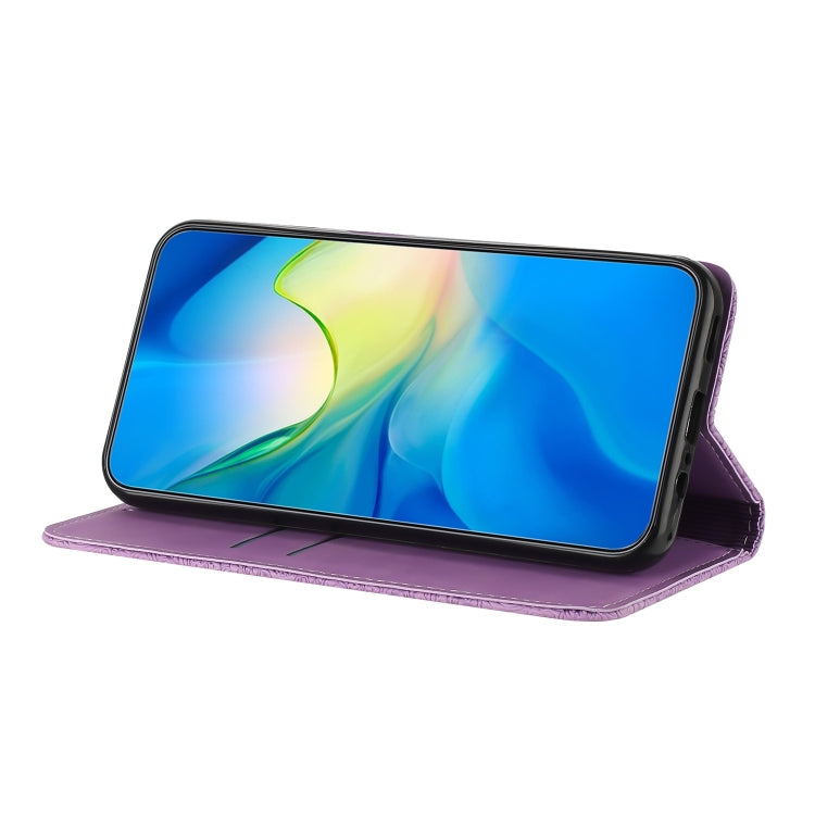 For Google Pixel 9 Pro XL Ethnic Embossed Adsorption Leather Phone Case(Purple) - Google Cases by PMC TechLife | Online Shopping South Africa | PMC TechLife | Buy Now Pay Later Mobicred