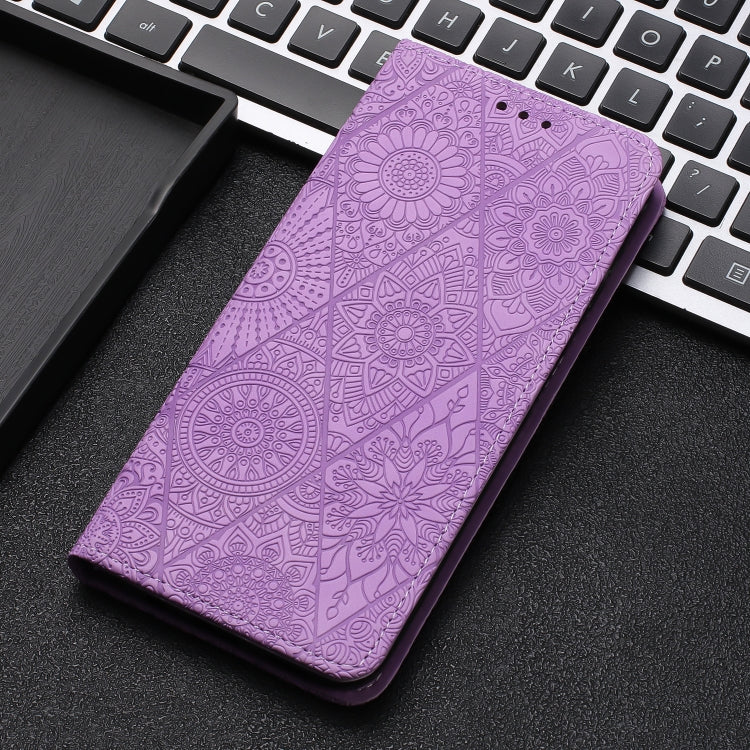 For Google Pixel 9 / 9 Pro Ethnic Embossed Adsorption Leather Phone Case(Purple) - Google Cases by PMC TechLife | Online Shopping South Africa | PMC TechLife | Buy Now Pay Later Mobicred
