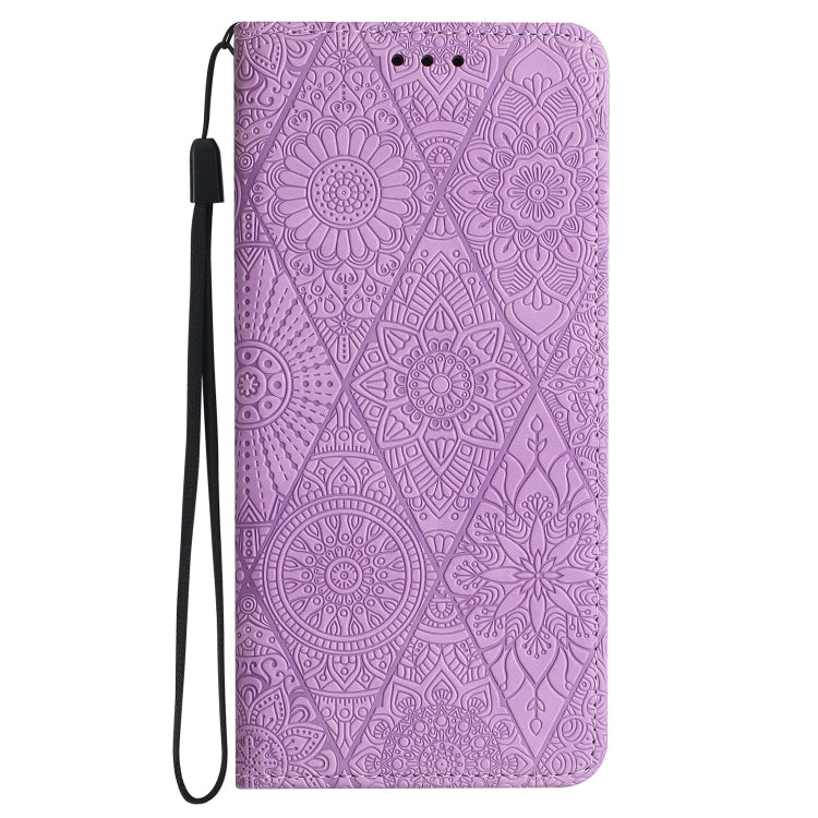 For Google Pixel 9 / 9 Pro Ethnic Embossed Adsorption Leather Phone Case(Purple) - Google Cases by PMC TechLife | Online Shopping South Africa | PMC TechLife | Buy Now Pay Later Mobicred