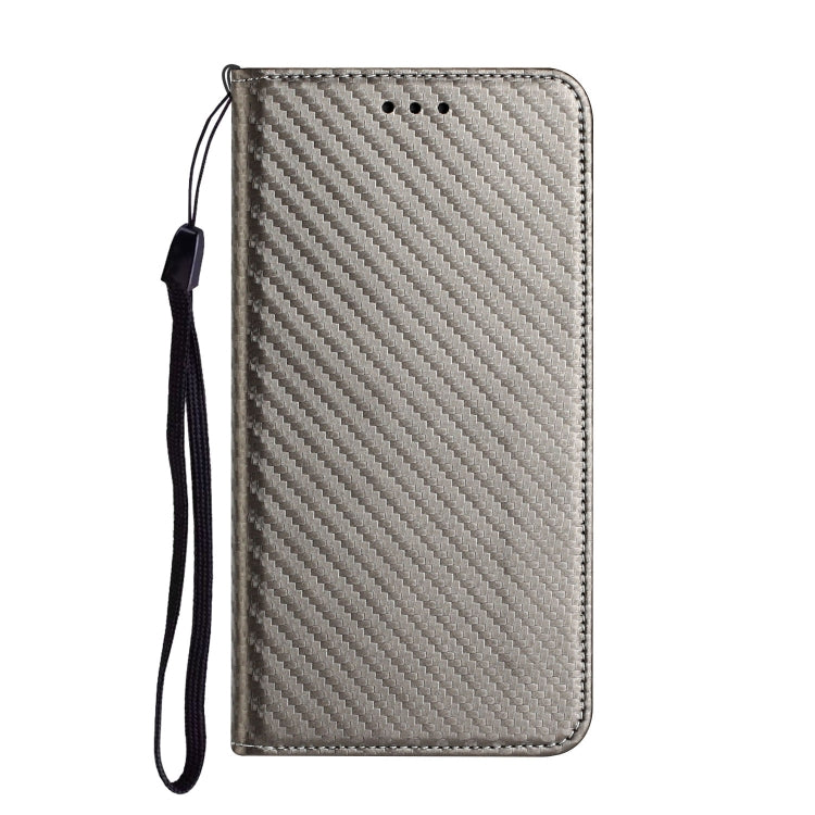 For iPhone 16 Pro Carbon Fiber Texture Magnetic Flip Leather Phone Case(Grey) - iPhone 16 Pro Cases by PMC TechLife | Online Shopping South Africa | PMC TechLife | Buy Now Pay Later Mobicred