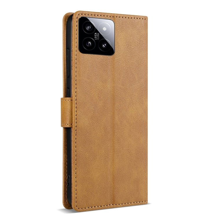 For Xiaomi 14 N.BEKUS CSJ-P1 Solid Color Leather Phone Case(Brown) - 14 Cases by N.BEKUS | Online Shopping South Africa | PMC Jewellery | Buy Now Pay Later Mobicred