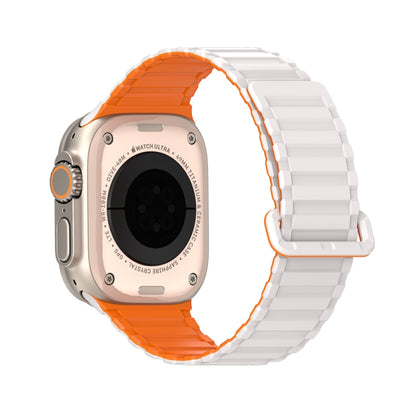 For Apple Watch SE 2023 44mm DUX DUCIS KJ Series Magnetic Buckle Silicone Watch Band(Starlight Orange) - Watch Bands by DUX DUCIS | Online Shopping South Africa | PMC Jewellery | Buy Now Pay Later Mobicred