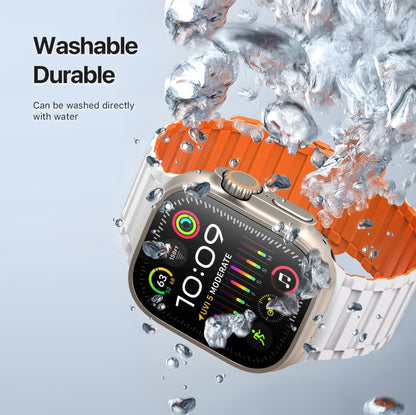 For Apple Watch Series 8 45mm DUX DUCIS KJ Series Magnetic Buckle Silicone Watch Band(Starlight Orange) - Watch Bands by DUX DUCIS | Online Shopping South Africa | PMC Jewellery | Buy Now Pay Later Mobicred