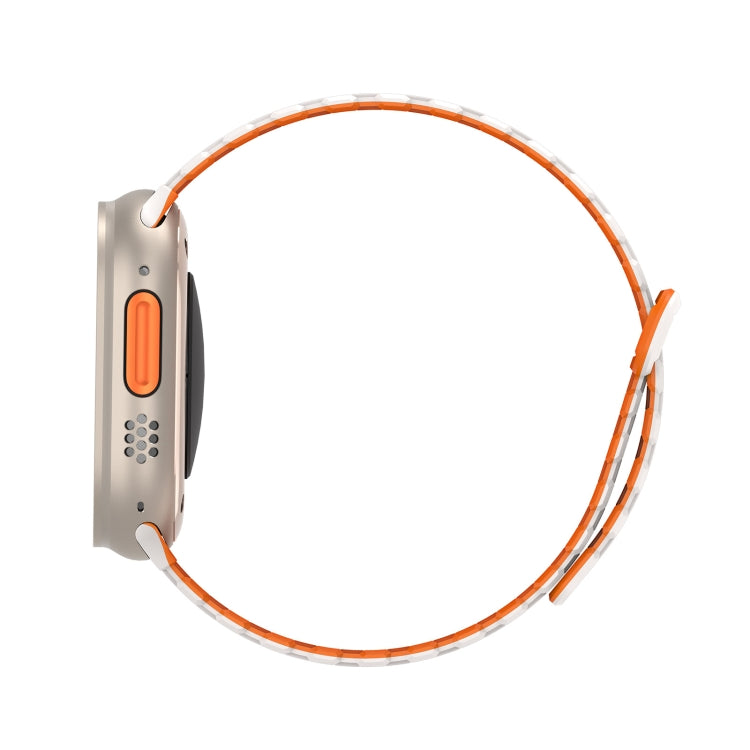 For Apple Watch Series 2 42mm DUX DUCIS KJ Series Magnetic Buckle Silicone Watch Band(Starlight Orange) - Watch Bands by DUX DUCIS | Online Shopping South Africa | PMC Jewellery | Buy Now Pay Later Mobicred