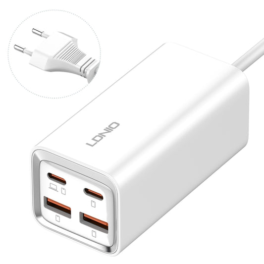 LDNIO A4610C PD65W Dual USB-C / Type-C + Dual USB Fast Charger, Cable Length: 1.5m, Plug Type:EU Plug·(White) - USB Charger by LDNIO | Online Shopping South Africa | PMC Jewellery | Buy Now Pay Later Mobicred