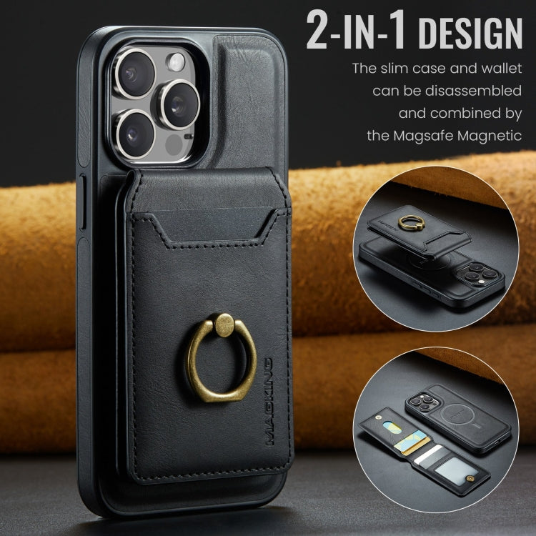 For iPhone 15 Pro Max DG.MING K1 MagSafe Detachable Wallet RFID Back Cover Phone Case(Black) - iPhone 15 Pro Max Cases by DG.MING | Online Shopping South Africa | PMC Jewellery | Buy Now Pay Later Mobicred