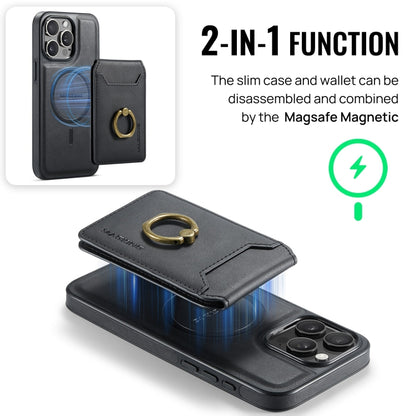 For iPhone 15 Pro Max DG.MING K1 MagSafe Detachable Wallet RFID Back Cover Phone Case(Black) - iPhone 15 Pro Max Cases by DG.MING | Online Shopping South Africa | PMC Jewellery | Buy Now Pay Later Mobicred