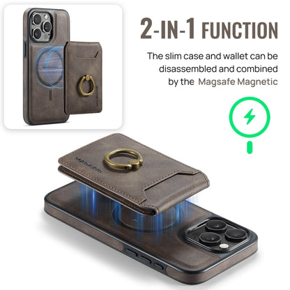 For iPhone 15 Pro DG.MING K1 MagSafe Detachable Wallet RFID Back Cover Phone Case(Coffee) - iPhone 15 Pro Cases by DG.MING | Online Shopping South Africa | PMC Jewellery | Buy Now Pay Later Mobicred