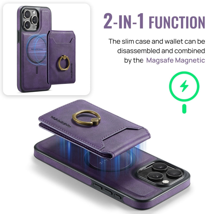 For iPhone 15 Pro DG.MING K1 MagSafe Detachable Wallet RFID Back Cover Phone Case(Purple) - iPhone 15 Pro Cases by DG.MING | Online Shopping South Africa | PMC Jewellery | Buy Now Pay Later Mobicred