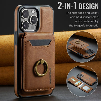 For iPhone 15 Plus DG.MING K1 MagSafe Detachable Wallet RFID Back Cover Phone Case(Brown) - iPhone 15 Plus Cases by DG.MING | Online Shopping South Africa | PMC Jewellery | Buy Now Pay Later Mobicred