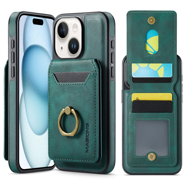 For iPhone 15 Plus DG.MING K1 MagSafe Detachable Wallet RFID Back Cover Phone Case(Green) - iPhone 15 Plus Cases by DG.MING | Online Shopping South Africa | PMC Jewellery | Buy Now Pay Later Mobicred