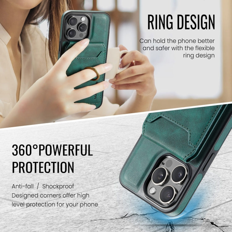 For iPhone 14 DG.MING K1 MagSafe Detachable Wallet RFID Back Cover Phone Case(Green) - iPhone 14 Cases by DG.MING | Online Shopping South Africa | PMC Jewellery | Buy Now Pay Later Mobicred