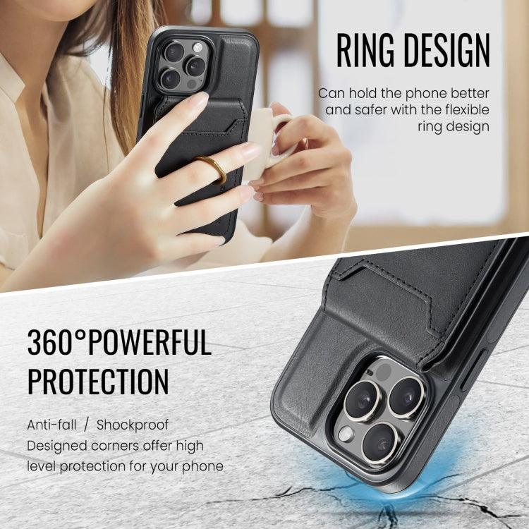 For iPhone 14 Pro DG.MING K1 MagSafe Detachable Wallet RFID Back Cover Phone Case(Black) - iPhone 14 Pro Cases by DG.MING | Online Shopping South Africa | PMC Jewellery | Buy Now Pay Later Mobicred