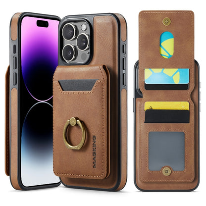 For iPhone 14 Pro Max DG.MING K1 MagSafe Detachable Wallet RFID Back Cover Phone Case(Brown) - iPhone 14 Pro Max Cases by DG.MING | Online Shopping South Africa | PMC Jewellery | Buy Now Pay Later Mobicred