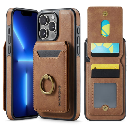 For iPhone 13 Pro DG.MING K1 MagSafe Detachable Wallet RFID Back Cover Phone Case(Brown) - iPhone 13 Pro Cases by DG.MING | Online Shopping South Africa | PMC Jewellery | Buy Now Pay Later Mobicred