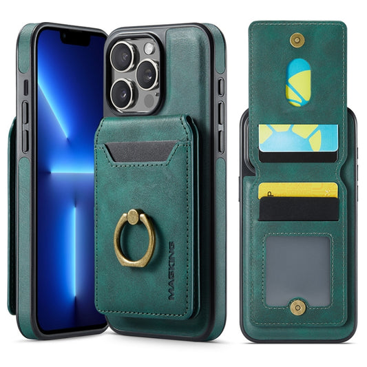 For iPhone 13 Pro DG.MING K1 MagSafe Detachable Wallet RFID Back Cover Phone Case(Green) - iPhone 13 Pro Cases by DG.MING | Online Shopping South Africa | PMC Jewellery | Buy Now Pay Later Mobicred