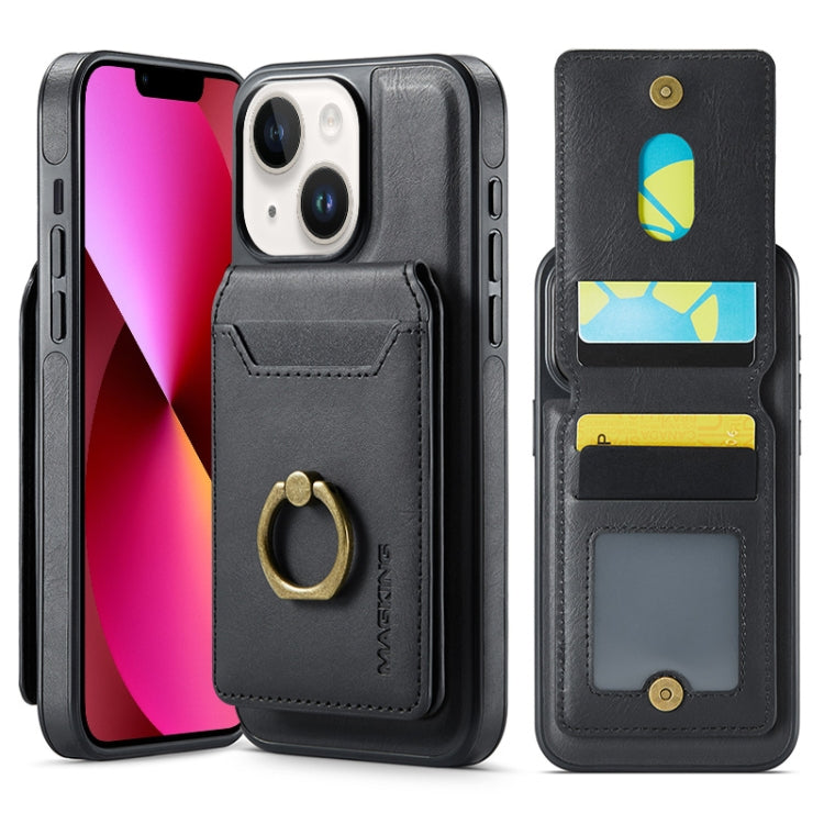 For iPhone 13 DG.MING K1 MagSafe Detachable Wallet RFID Back Cover Phone Case(Black) - iPhone 13 Cases by DG.MING | Online Shopping South Africa | PMC Jewellery | Buy Now Pay Later Mobicred