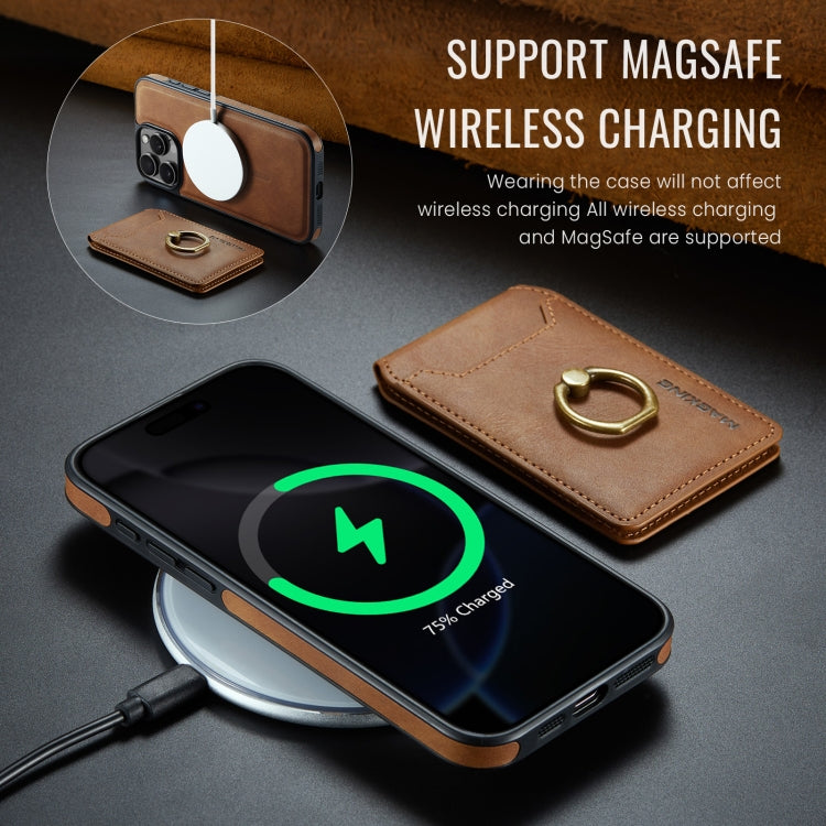 For iPhone 16 Pro MAGKING K1 MagSafe Detachable Wallet RFID Back Cover Phone Case(Brown) - free shipping - PMC Jewellery - Order now!