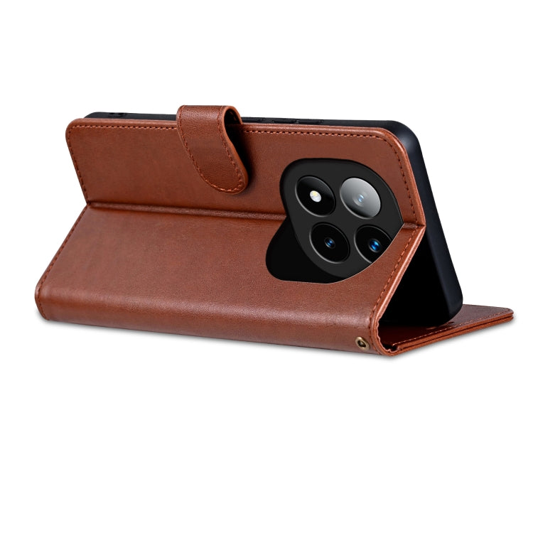 For Redmi Note 14 Pro 5G AZNS Sheepskin Texture Flip Leather Phone Case(Brown) - free shipping - PMC Jewellery - Order now!