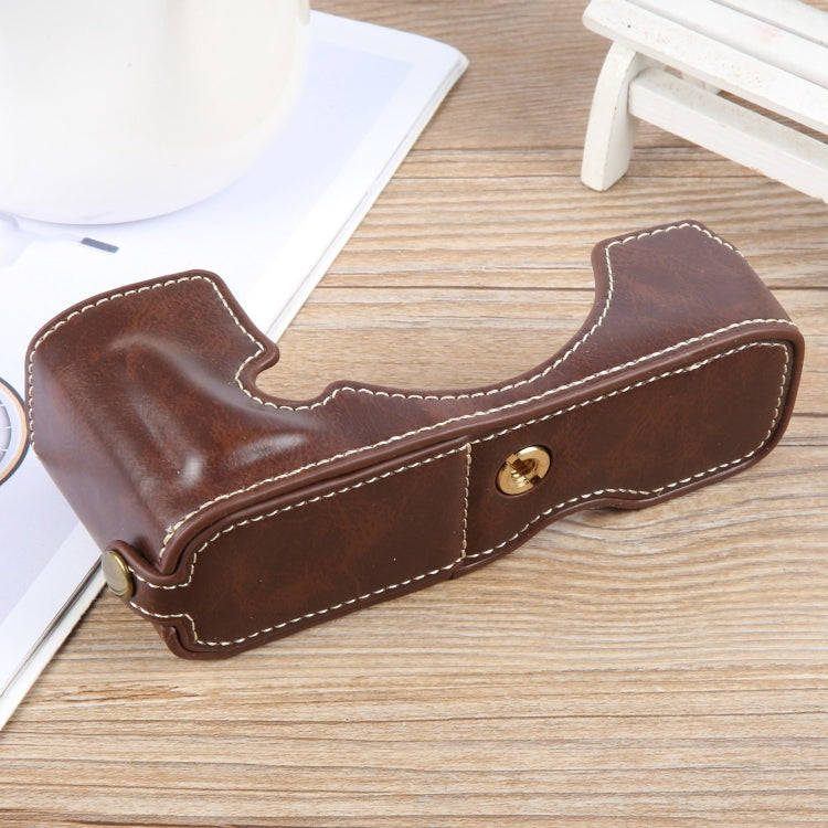 For Nikon ZFC Glossy PU Leather Camera Half Case Base(Coffee) - Half Case by PMC TechLife | Online Shopping South Africa | PMC TechLife | Buy Now Pay Later Mobicred