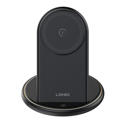 LDNIO WL02 25.5W 5 in 1 MagSafe Wireless Charger with 30cm Type-C Cable(Black) - Wireless Charger by LDNIO | Online Shopping South Africa | PMC Jewellery | Buy Now Pay Later Mobicred