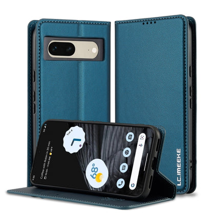 For Google Pixel 7 5G LC.IMEEKE L1 Series Frosted Fine Texture PU Phone Case(Blue) - Google Cases by LC.IMEEKE | Online Shopping South Africa | PMC Jewellery | Buy Now Pay Later Mobicred