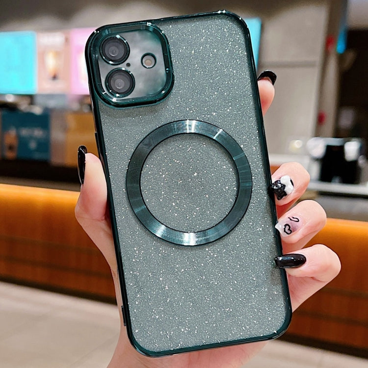 For iPhone 16 Electroplating Pure Color Glitter Powder MagSafe Phone Case(Dark Green) - iPhone 16 Cases by PMC Jewellery | Online Shopping South Africa | PMC Jewellery | Buy Now Pay Later Mobicred