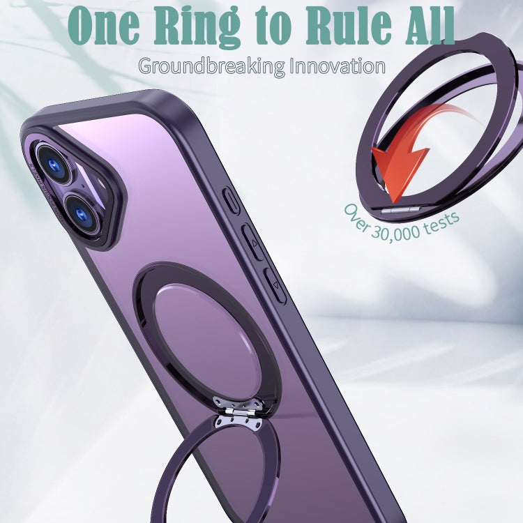 For iPhone 16 Plus Wing Series MagSafe Magnetic Ring Holder Phone Case(Dark Purple) - iPhone 16 Plus Cases by PMC Jewellery | Online Shopping South Africa | PMC Jewellery | Buy Now Pay Later Mobicred