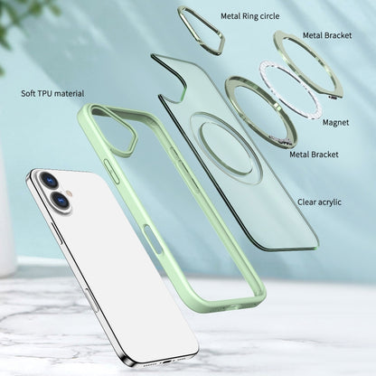 For iPhone 16 Wing Series MagSafe Magnetic Ring Holder Phone Case(Avocado Green) - iPhone 16 Cases by PMC Jewellery | Online Shopping South Africa | PMC Jewellery | Buy Now Pay Later Mobicred