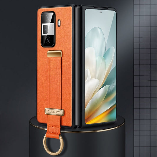 For Honor Magic Vs3 SULADA PC + Leather Texture Skin Feel Shockproof Phone Case(Orange) - Honor Cases by SULADA | Online Shopping South Africa | PMC Jewellery | Buy Now Pay Later Mobicred