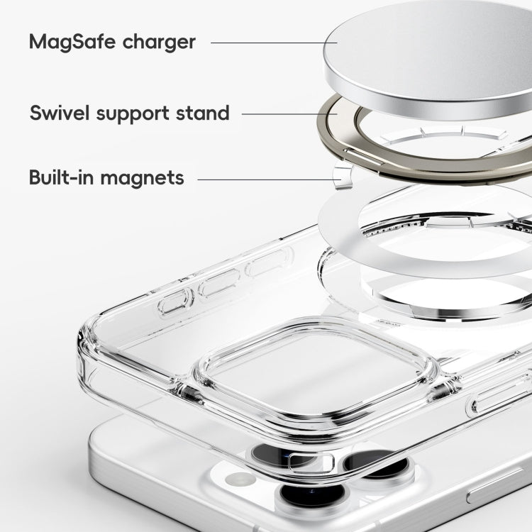 For iPhone 16 Plus Crystal Clear MagSafe Magnetic Holder Phone Case(Transparent) - iPhone 16 Plus Cases by PMC Jewellery | Online Shopping South Africa | PMC Jewellery | Buy Now Pay Later Mobicred