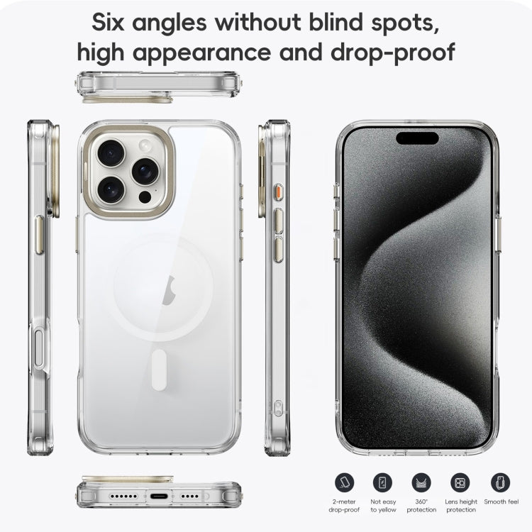 For iPhone 16 Mirror Crystal Clear Lens Holder MagSafe Magnetic Phone Case(Transparent) - iPhone 16 Cases by PMC Jewellery | Online Shopping South Africa | PMC Jewellery | Buy Now Pay Later Mobicred