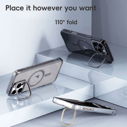 For iPhone 16 Pro Frosted Crystal Clear Lens Holder MagSafe Magnetic Phone Case(Transparent) - iPhone 16 Pro Cases by PMC Jewellery | Online Shopping South Africa | PMC Jewellery | Buy Now Pay Later Mobicred