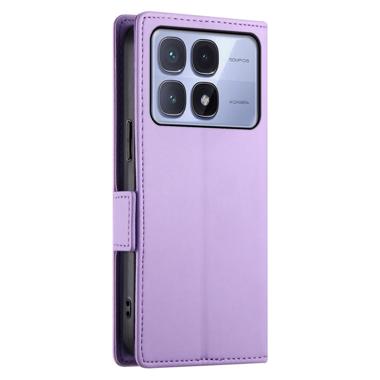 For Redmi K70 Ultra Side Buckle Magnetic Frosted Leather Phone Case(Purple) - Xiaomi Cases by PMC Jewellery | Online Shopping South Africa | PMC Jewellery | Buy Now Pay Later Mobicred