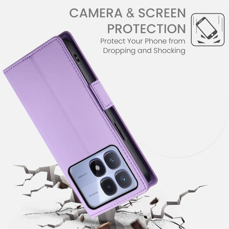 For Redmi K70 Ultra Side Buckle Magnetic Frosted Leather Phone Case(Purple) - Xiaomi Cases by PMC Jewellery | Online Shopping South Africa | PMC Jewellery | Buy Now Pay Later Mobicred