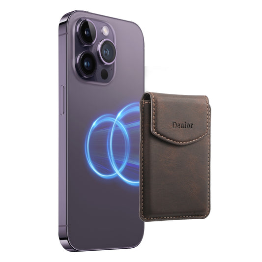 Denior V12 MagSafe Magnetic Phone PU Card Sleeve(Brown) - Others Accessories by Denior | Online Shopping South Africa | PMC Jewellery | Buy Now Pay Later Mobicred