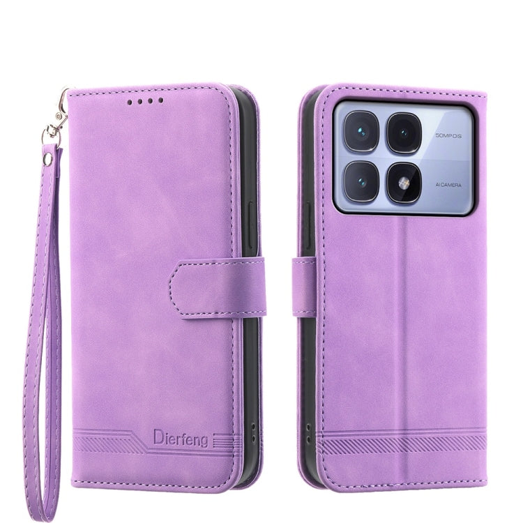 For Redmi K70 Ultra Dierfeng Dream Line TPU + PU Leather Phone Case(Purple) - Xiaomi Cases by PMC Jewellery | Online Shopping South Africa | PMC Jewellery | Buy Now Pay Later Mobicred