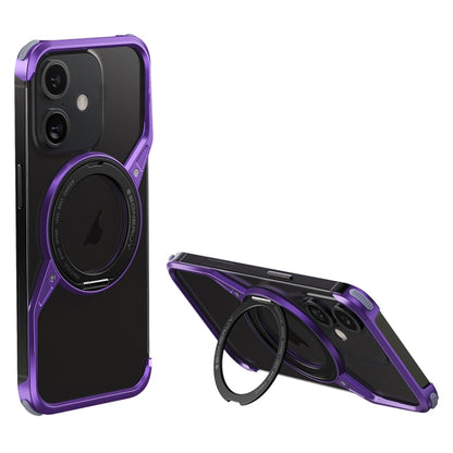 For iPhone 16 Frameless Rotation Holder Magsafe Metal Phone Case(Dark Purple) - iPhone 16 Cases by PMC Jewellery | Online Shopping South Africa | PMC Jewellery | Buy Now Pay Later Mobicred