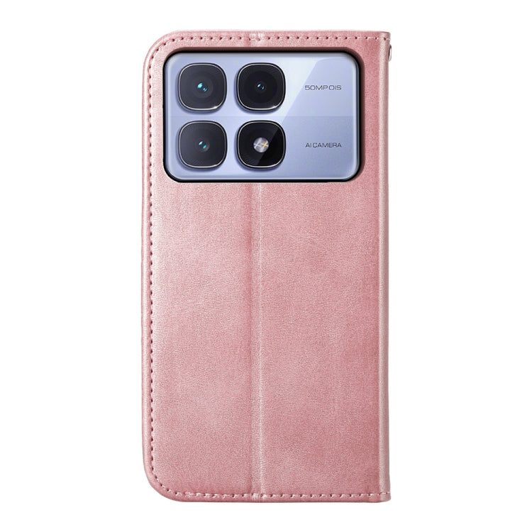 For Redmi K70 Ultra Cubic Grid Calf Texture Magnetic Leather Phone Case(Rose Gold) - Xiaomi Cases by PMC Jewellery | Online Shopping South Africa | PMC Jewellery | Buy Now Pay Later Mobicred