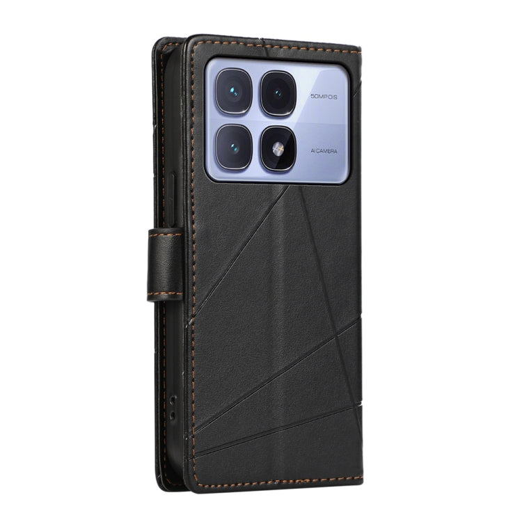 For Redmi K70 Ultra PU Genuine Leather Texture Embossed Line Phone Case(Black) - Xiaomi Cases by PMC Jewellery | Online Shopping South Africa | PMC Jewellery | Buy Now Pay Later Mobicred