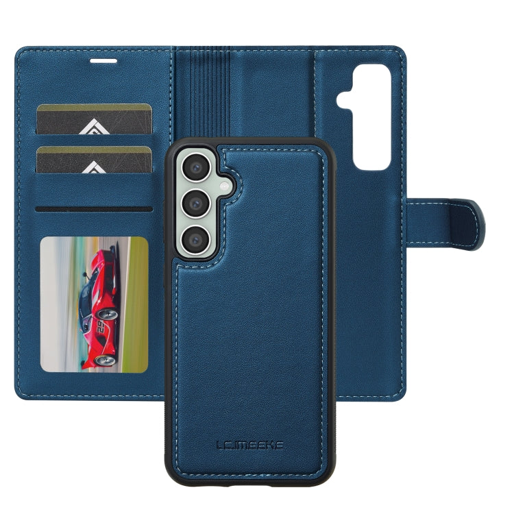 For Samsung Galaxy S24 5G LC.IMEEKE L2 Series Detachable Magsafe PU Phone Case with Lanyard(Blue) - Galaxy S24 5G Cases by LC.IMEEKE | Online Shopping South Africa | PMC Jewellery | Buy Now Pay Later Mobicred