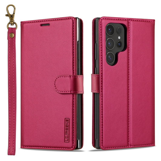 For Samsung Galaxy S24 Ultra 5G LC.IMEEKE L2 Series Detachable Magsafe PU Phone Case with Lanyard(Red) - Galaxy S24 Ultra 5G Cases by LC.IMEEKE | Online Shopping South Africa | PMC Jewellery | Buy Now Pay Later Mobicred