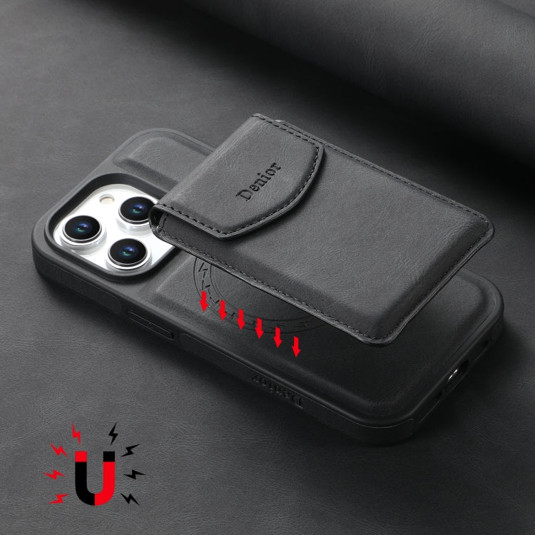 For iPhone 16 Pro Denior D19 Skin Feel MagSafe Detachable Card Slot Phone Case(Black) - iPhone 16 Pro Cases by Denior | Online Shopping South Africa | PMC Jewellery | Buy Now Pay Later Mobicred