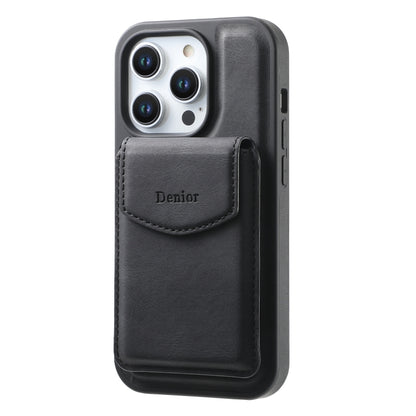 For iPhone 16 Pro Max Denior D20 Skin Feel MagSafe Holder Detachable Card Slot Phone Case(Black) - iPhone 16 Pro Max Cases by Denior | Online Shopping South Africa | PMC Jewellery | Buy Now Pay Later Mobicred