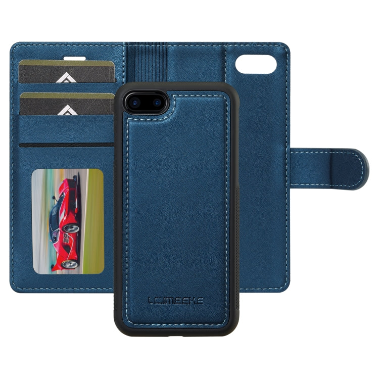 For iPhone 7 Plus / 8 Plus LC.IMEEKE L2 Series Detachable Magsafe PU Phone Case with Lanyard(Blue) - More iPhone Cases by LC.IMEEKE | Online Shopping South Africa | PMC Jewellery | Buy Now Pay Later Mobicred